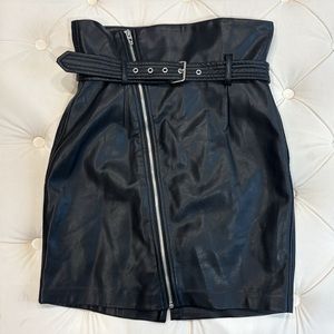 Leather Zipper Skirt